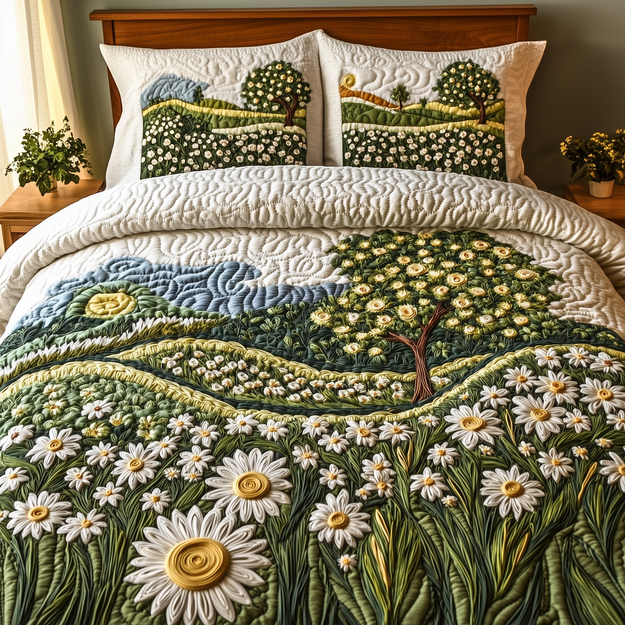 Daisy Dreams Quilted Bedding Set Duvet Cover Bed Sheet Christmas Gift Basket Ideas For A Family