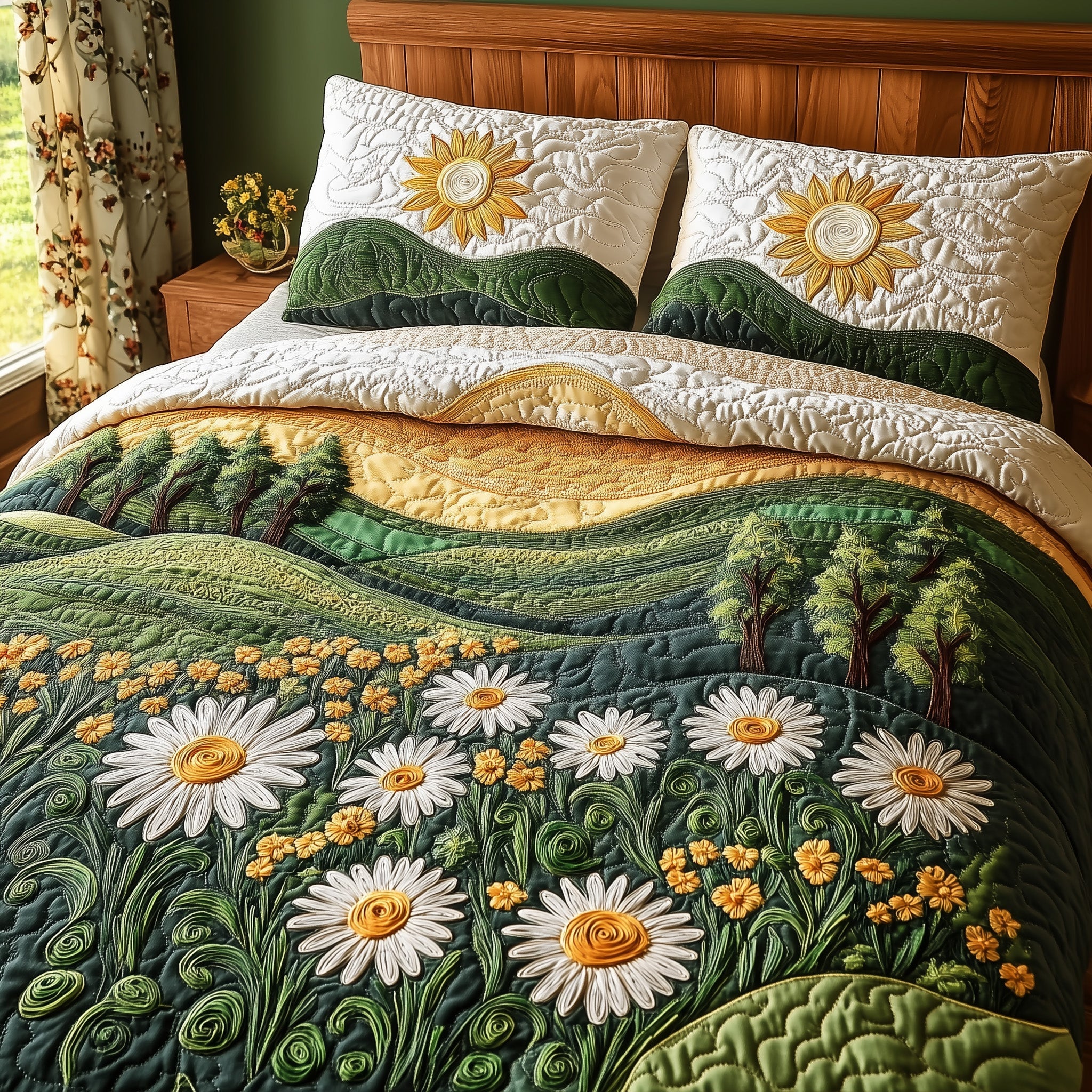 Daisy Dreams Quilted Bedding Set Duvet Cover Bed Sheet Family Gift Exchange Ideas For Christmas