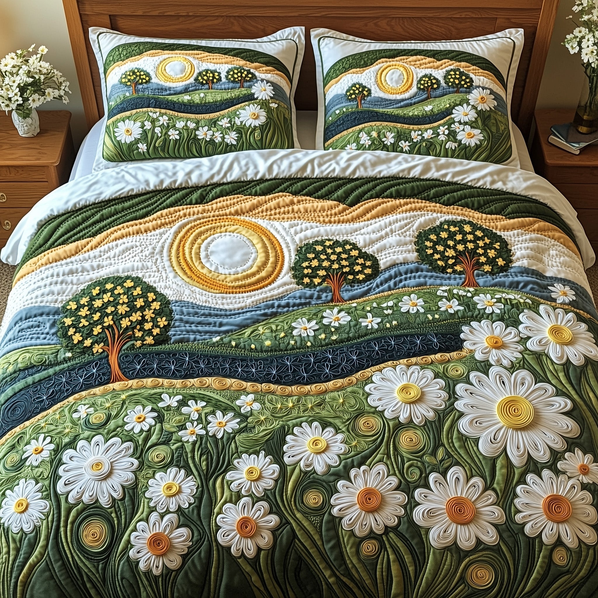 Daisy Dreams Quilted Bedding Set Duvet Cover Bed Sheet Gift Exchange Ideas For Family Christmas