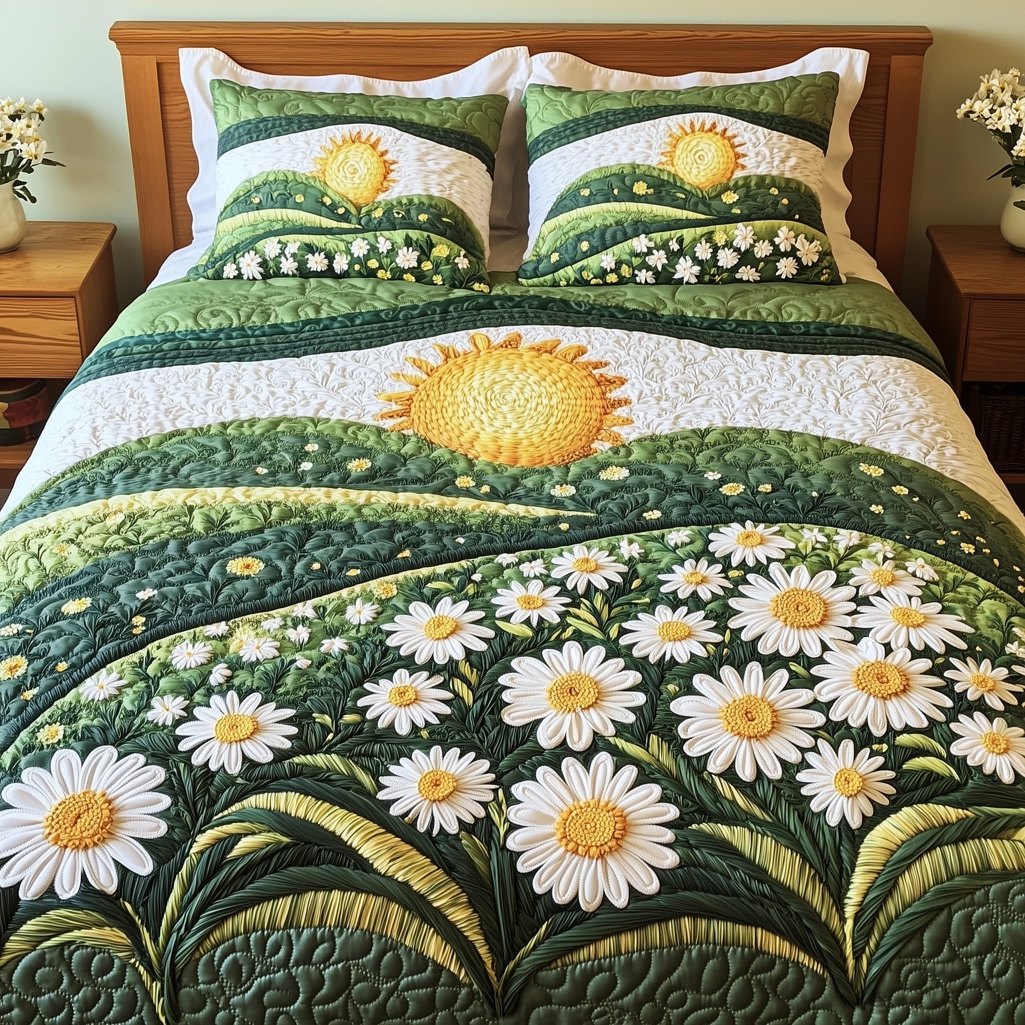 Daisy Dreams Quilted Bedding Set Duvet Cover Bed Sheet Whole Family Christmas Gift Ideas