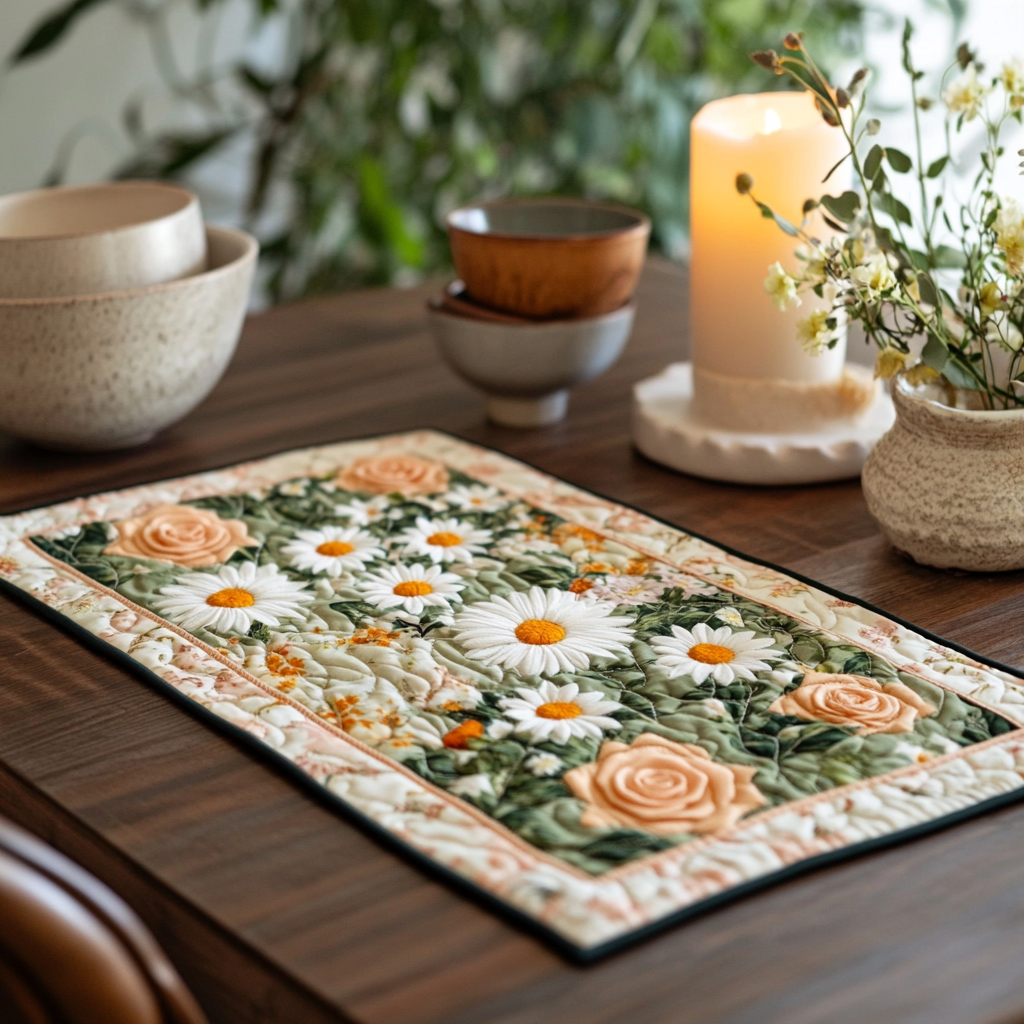 Daisy Dreams Quilted Placemat Home Decor Items Gifts For Sunflower Lovers
