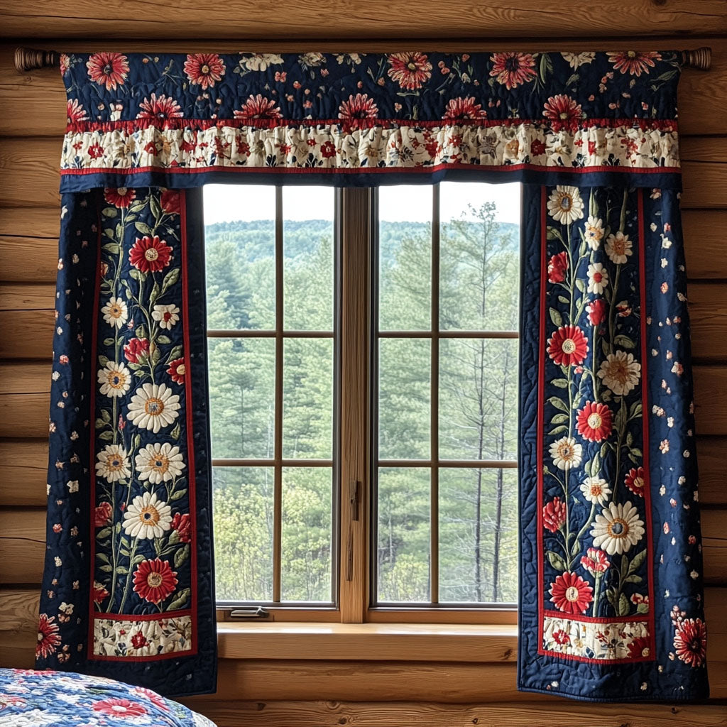 Daisy Dreams Quilted Valance Christmas Kitchen Decor 4Th Of July Client Gifts
