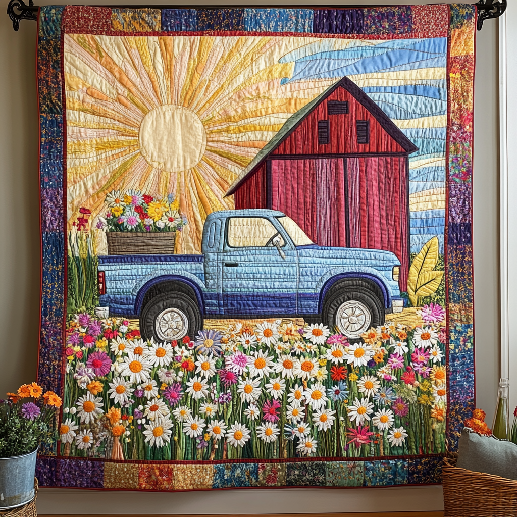 Daisy Drive Quilted Blanket Best Couch Throw Blanket Cool Gifts For Nature Lovers