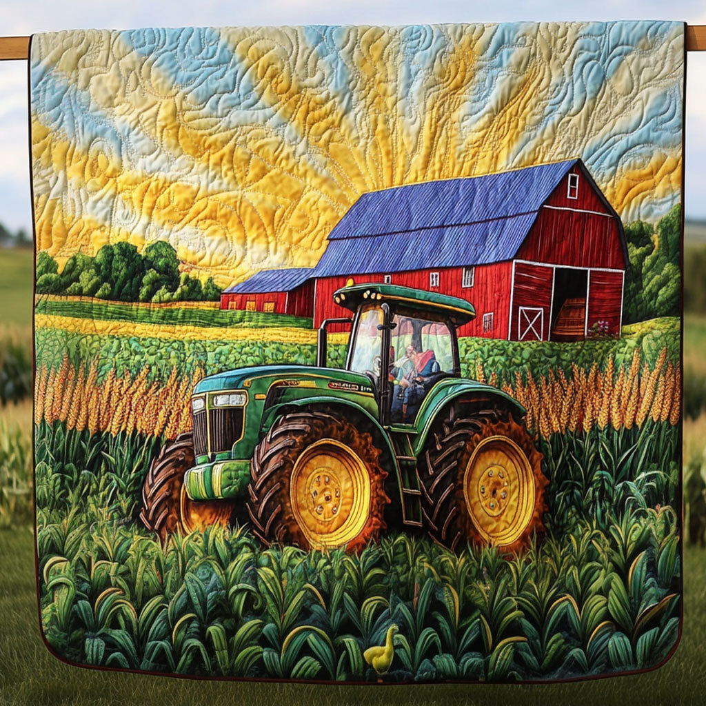 Daisy Fields Quilted Blanket Sofa Couch Throw Blanket Tractor Famers Christmas Gifts