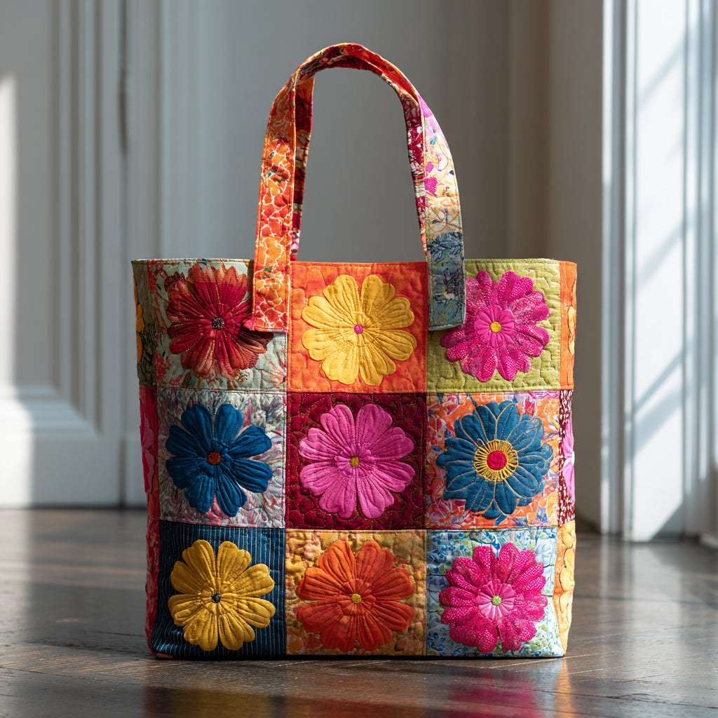 Daisy Flower Quilted Tote Bag Best Christmas Gifts For Mom