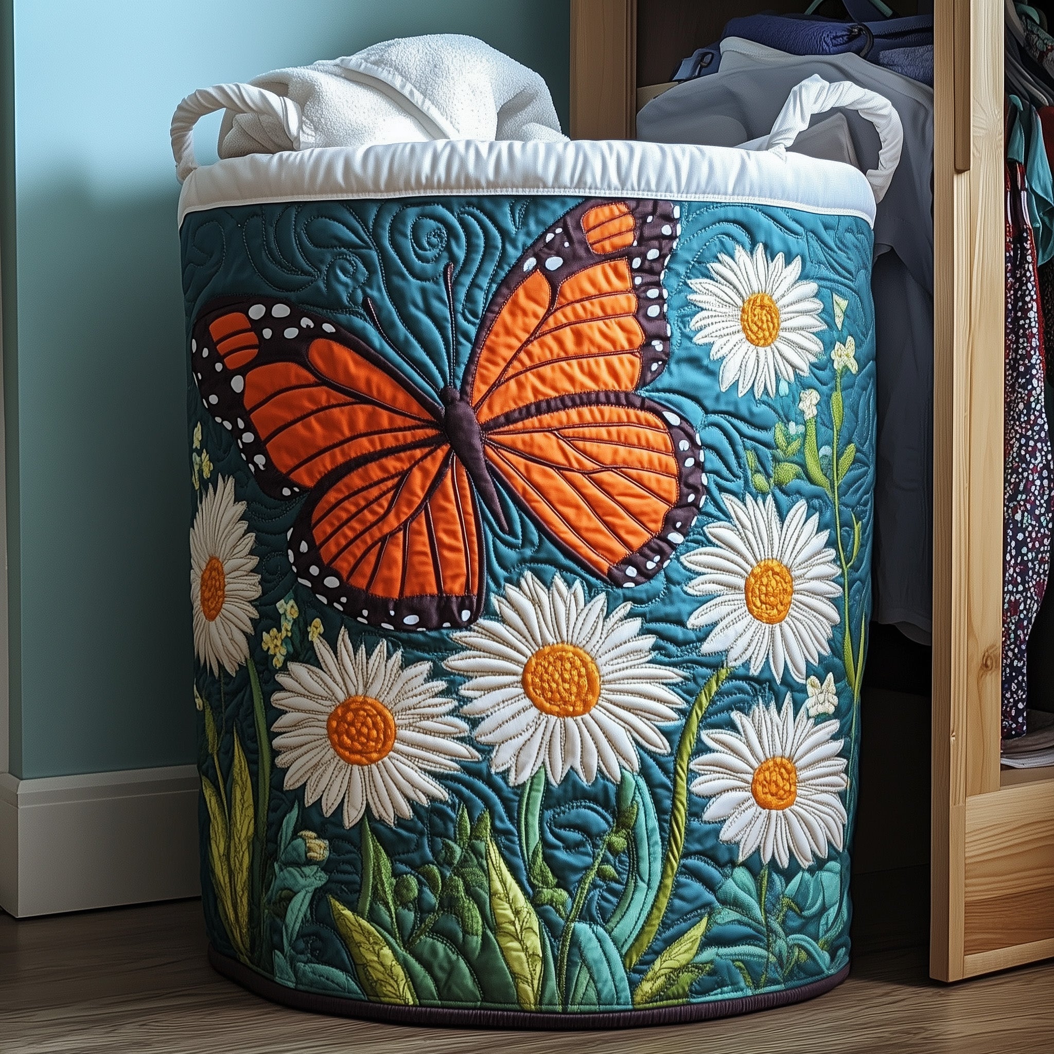 Daisy Quilted Laundry Basket Butterfly Gifts For Adults