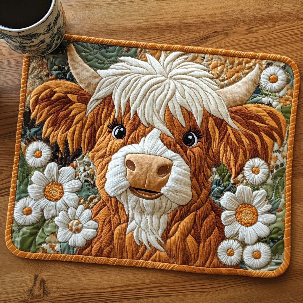 Daisy Smile Quilted Placemat House Decor Items Unique Gifts For Farmers