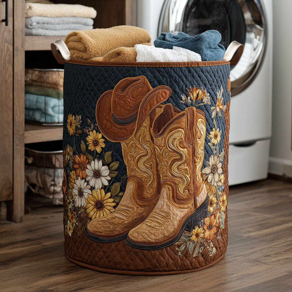 Daisy Trails Quilted Laundry Basket Perfect Quilted Laundry Basket Gift for Family and Friends