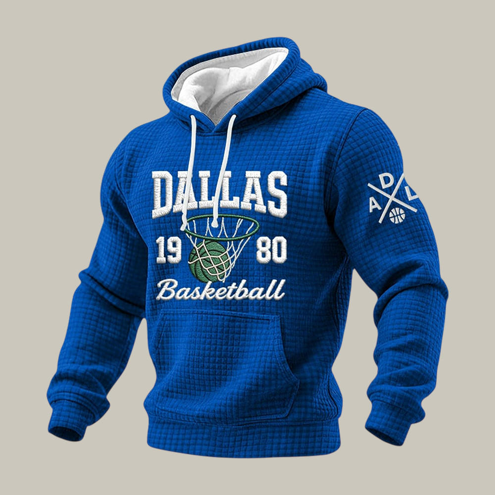 Dallas Basketball 1980 Hoodie Basketball Hooded Sweatshirt Game Day Gear