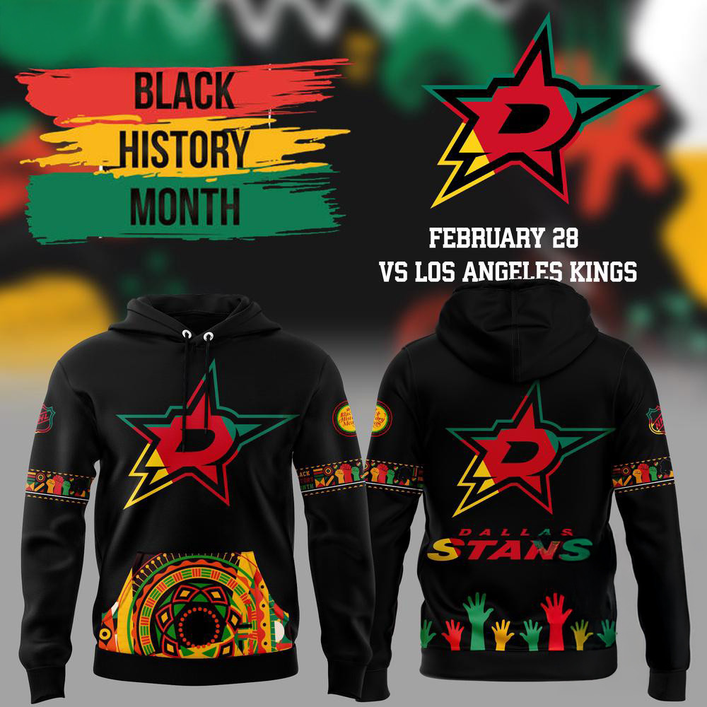 Dallas Stars 2025 NHL Black History Month Night Hoodie Great Gifts For Hockey Fans