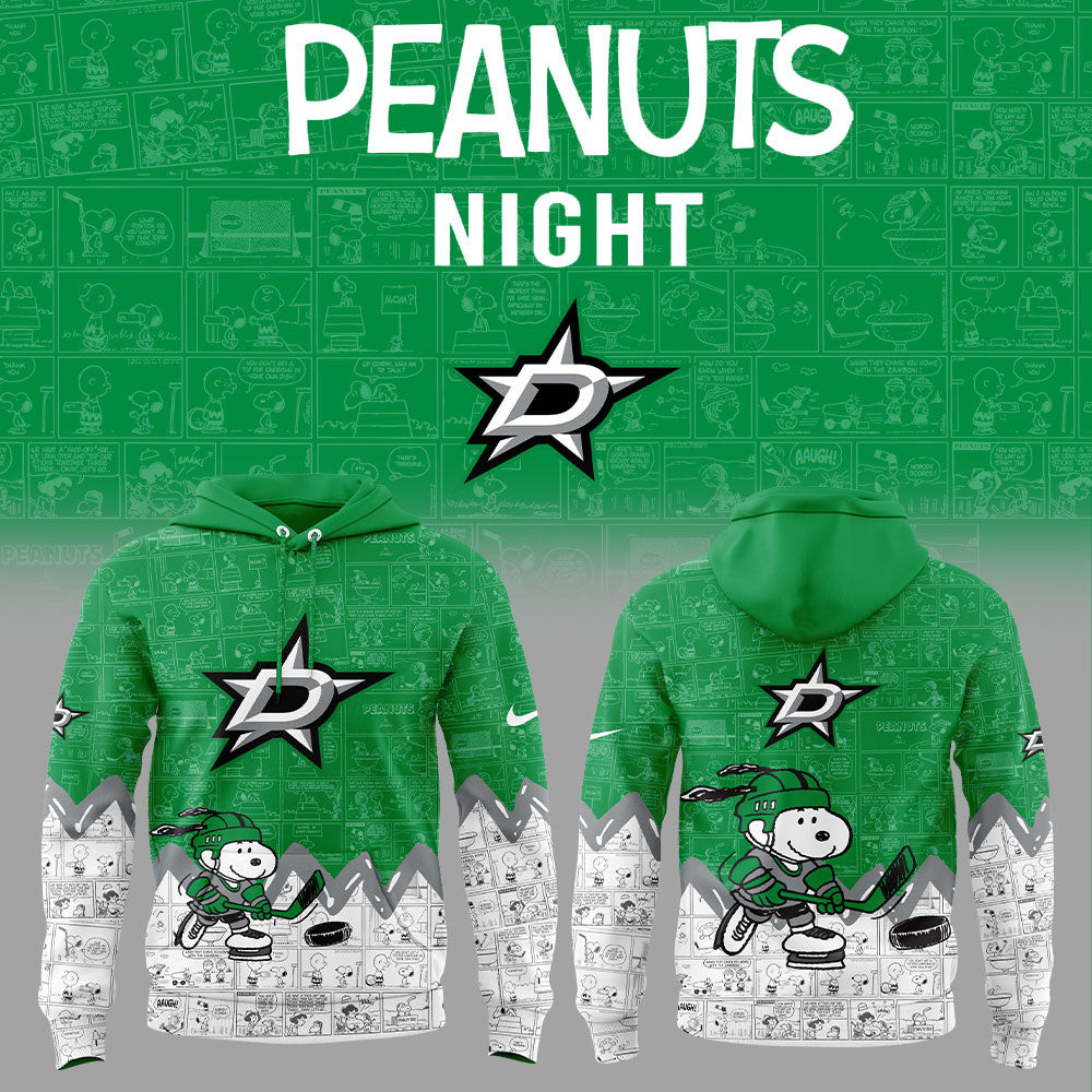 Dallas Stars 75th Anniversary Of Peanuts Hoodie Good Gifts For Boyfriend
