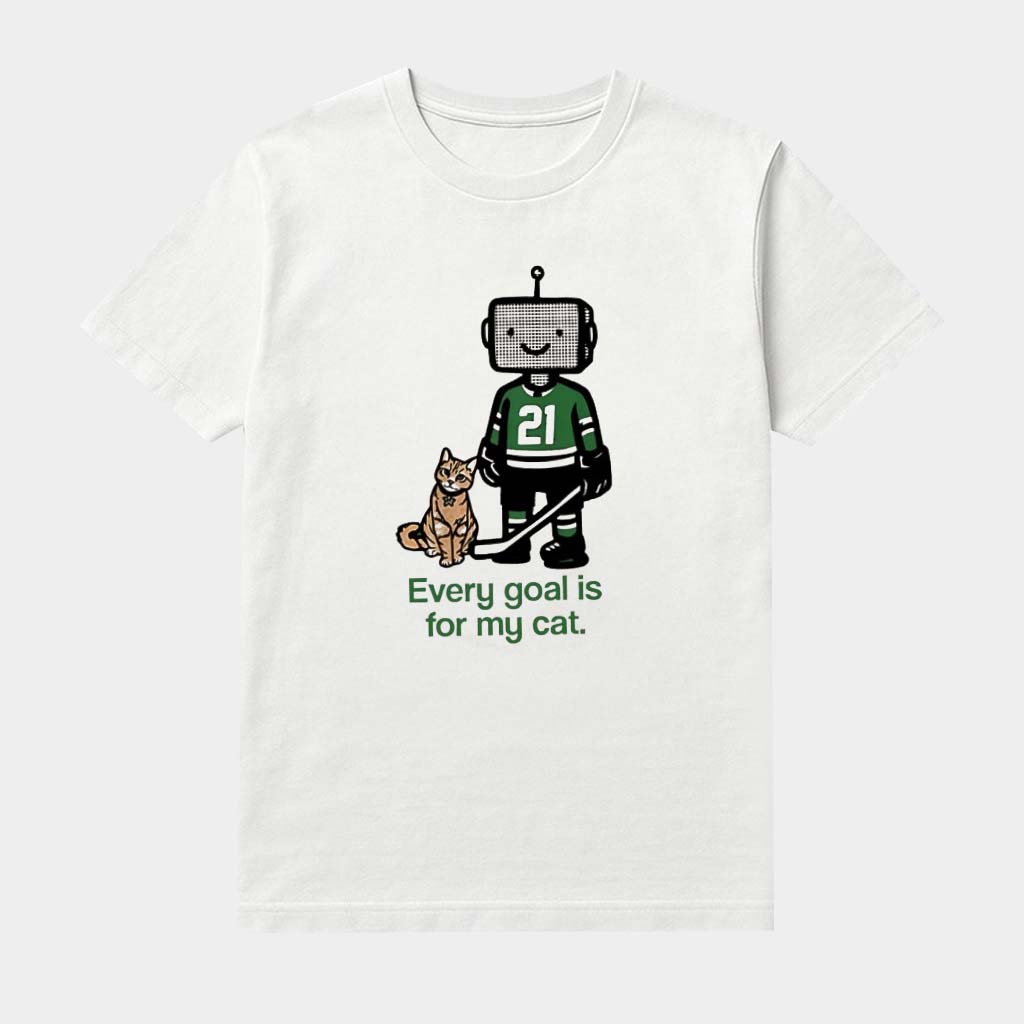Dallas Stars Jason Robertson Every Goal Is For My Cat Shirt Hockey Game Day Tee Gifts Idea
