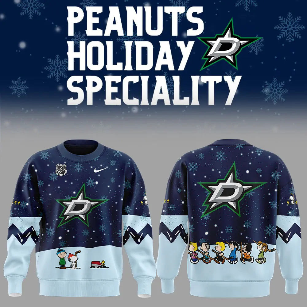 Dallas Stars Peanuts Hockey Shirt Snoopy Night Hockey Sweatshirt Gifts For My Boyfriend