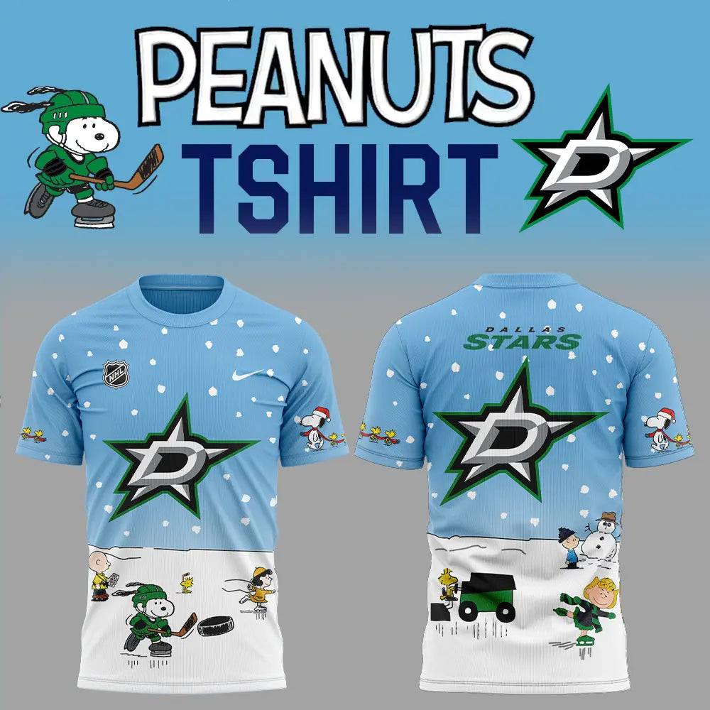 Dallas Stars Peanuts Hockey Shirt Snoopy Night Hockey T-Shirt Father Daughter Gifts