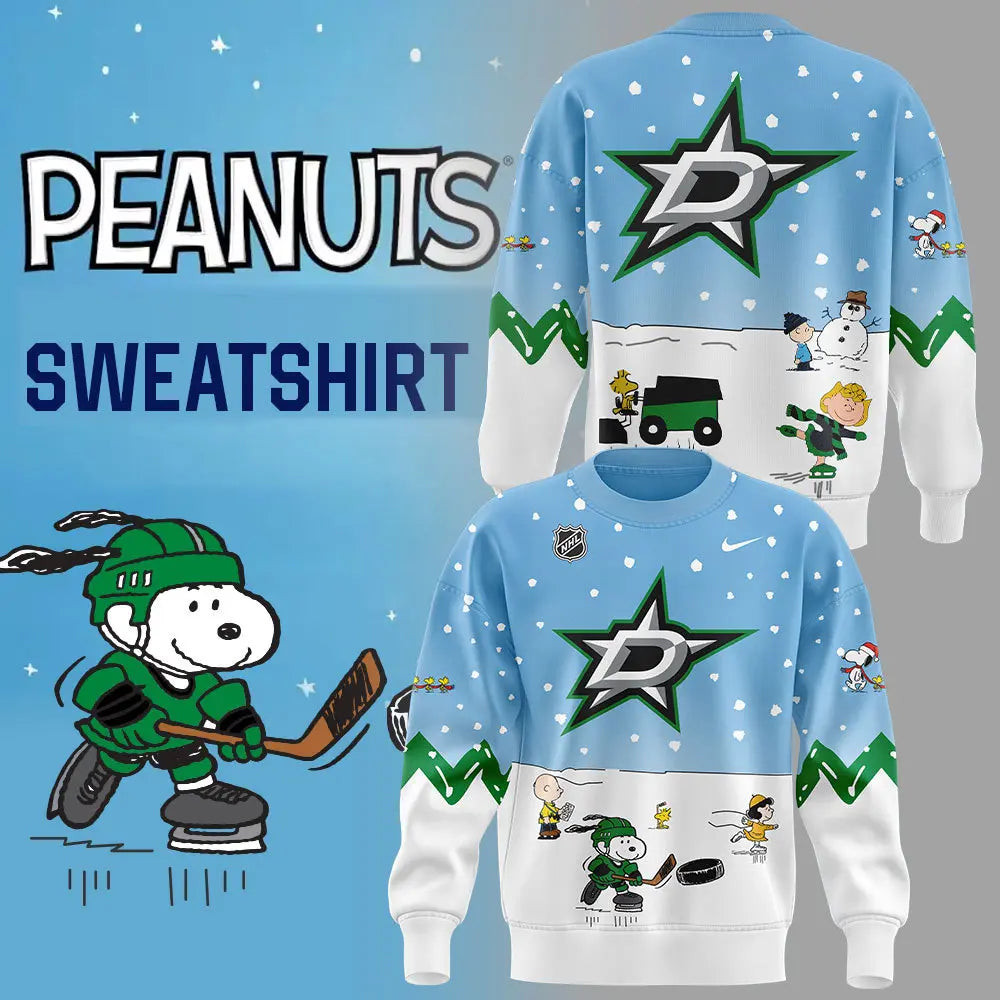 Dallas Stars Peanuts Hookey Shirt Snoopy Night Hockey Sweatshirt Great Gifts For Mom