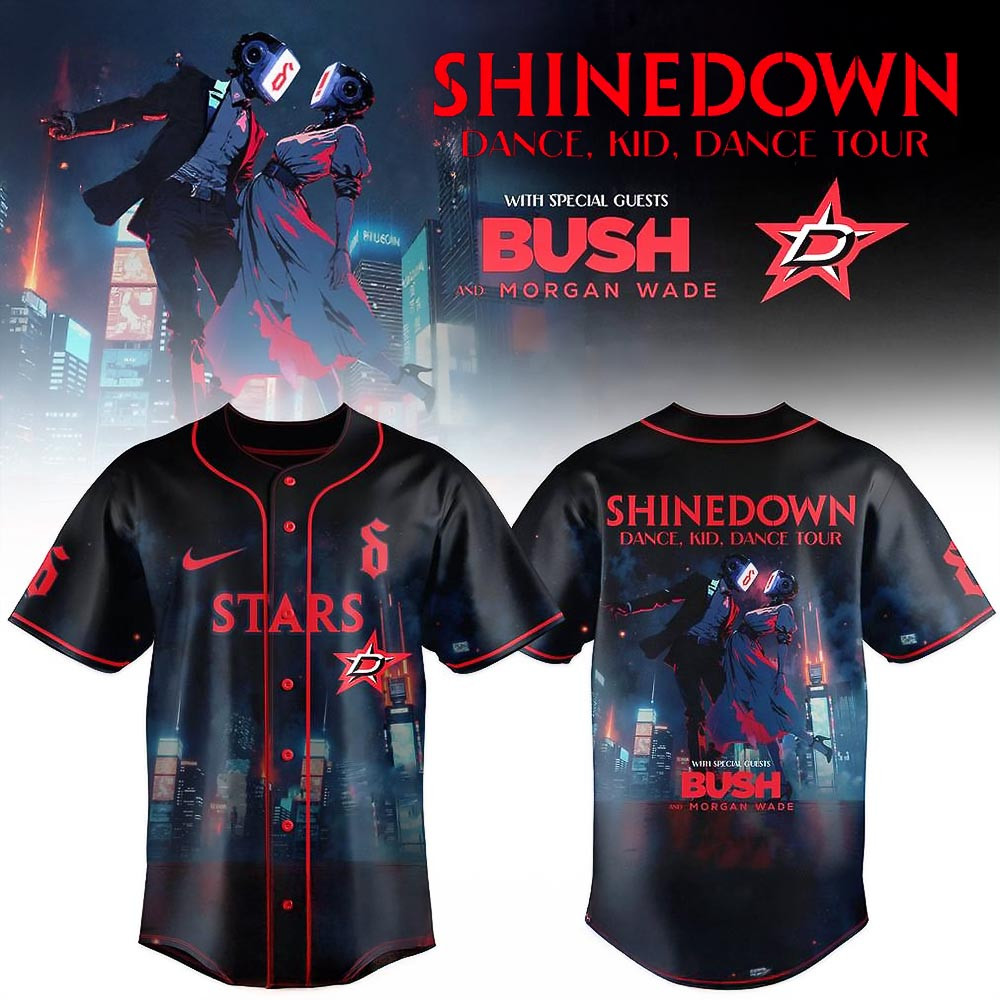 Dallas Stars x Shinedown Dance Kid Dance Tour 2025 Baseball Jersey Gifts For Fans