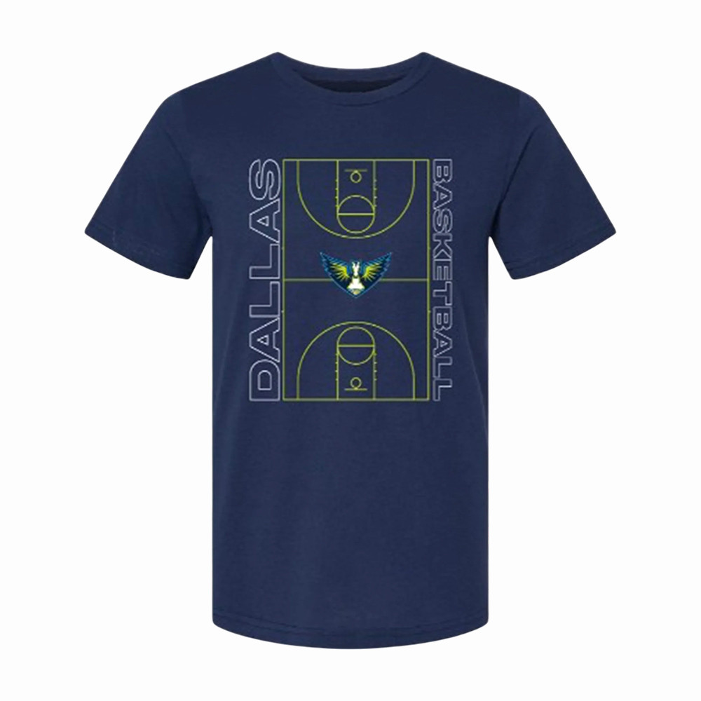 Dallas Wings Sketch Court T-Shirt 2026 WNBA Season Opener Clothing Line Basketball Gear
