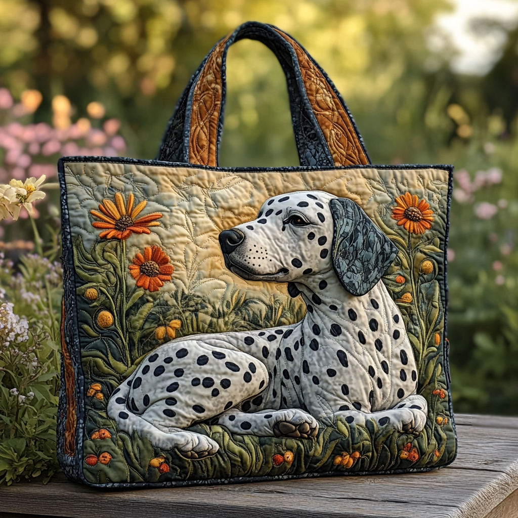 Dalmatian Bliss Quilted Tote Bag Gifts For People With Dogs
