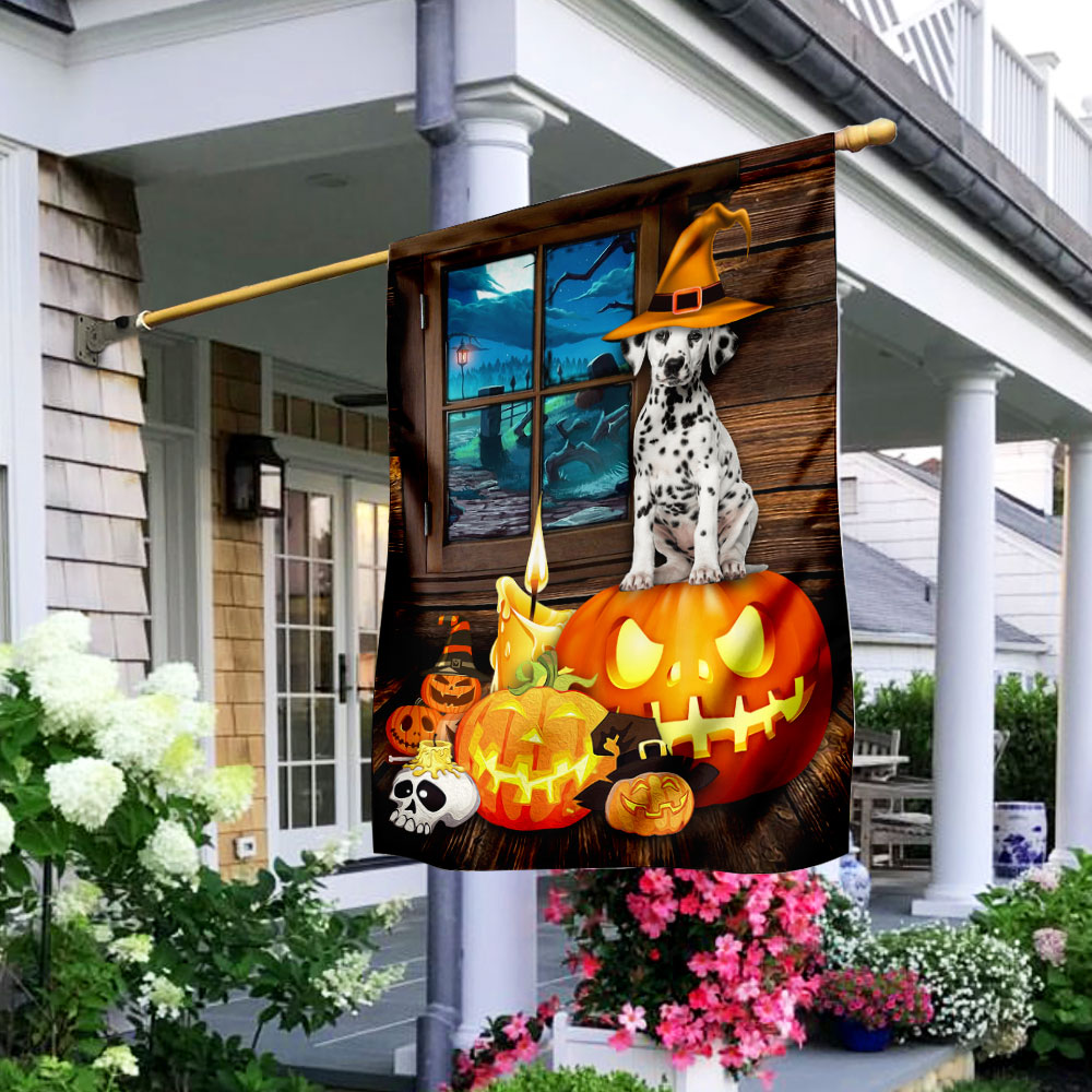 Dalmatian Dog Halloween Flag