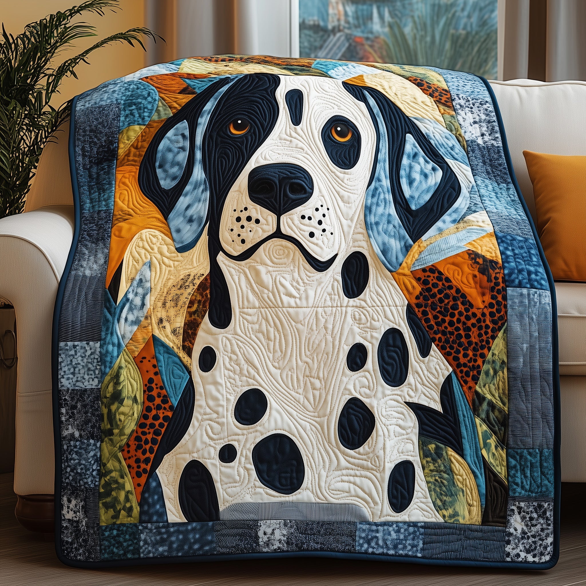 Dalmatian Dog Quilted Blanket Couch Throw BlanketGifts For Pet Lovers Christmas