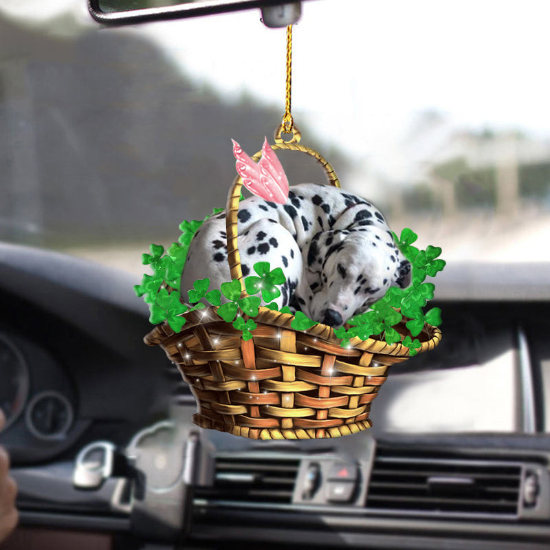 Dalmatian Dog Sleeping Lucky Fairy Two Sided Ornament Car Hanging Mirror Ornaments