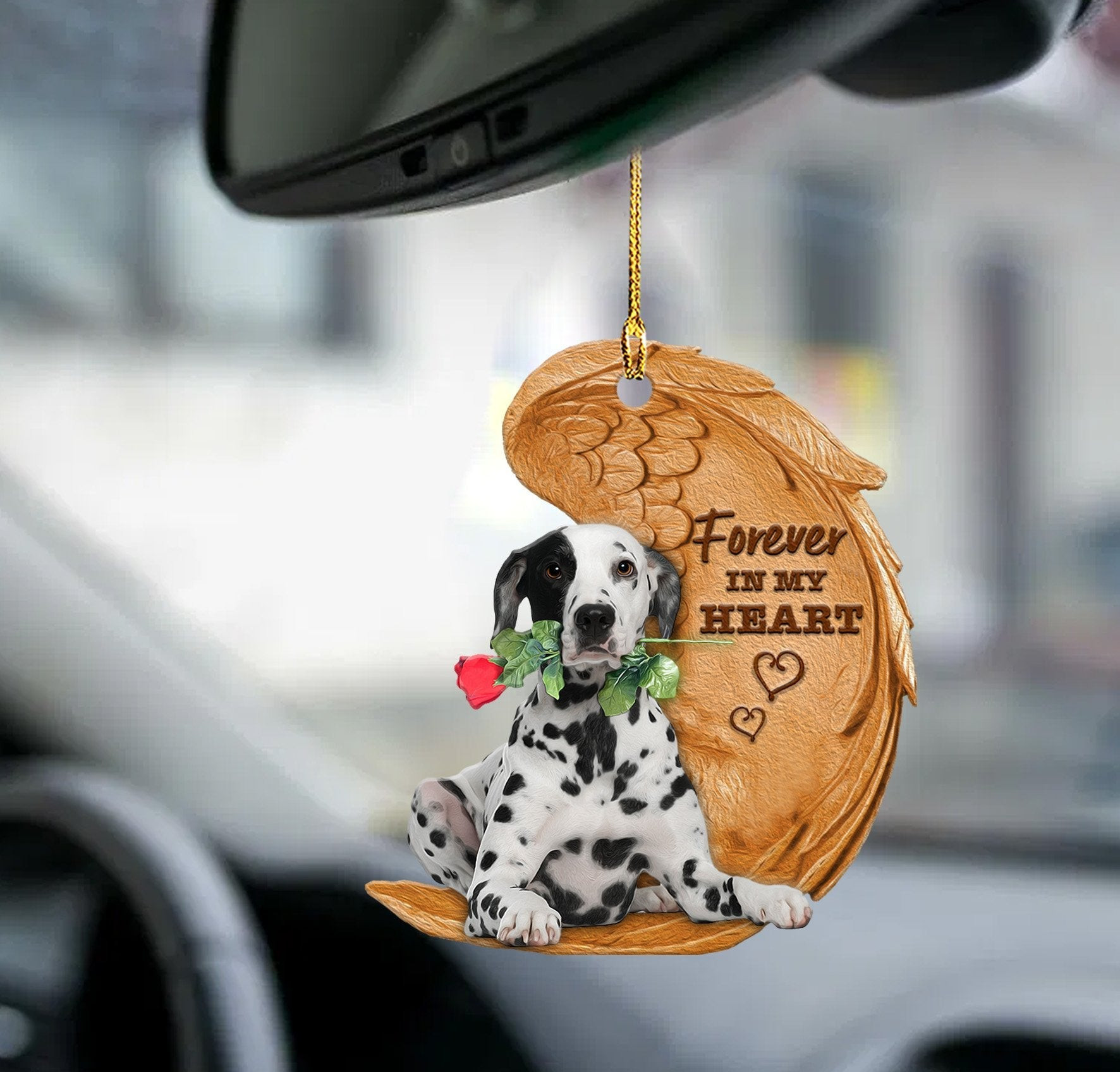 Dalmatian Forever In My Heart Auto Interior Hanging Ornament Dog Ornament Lasfour