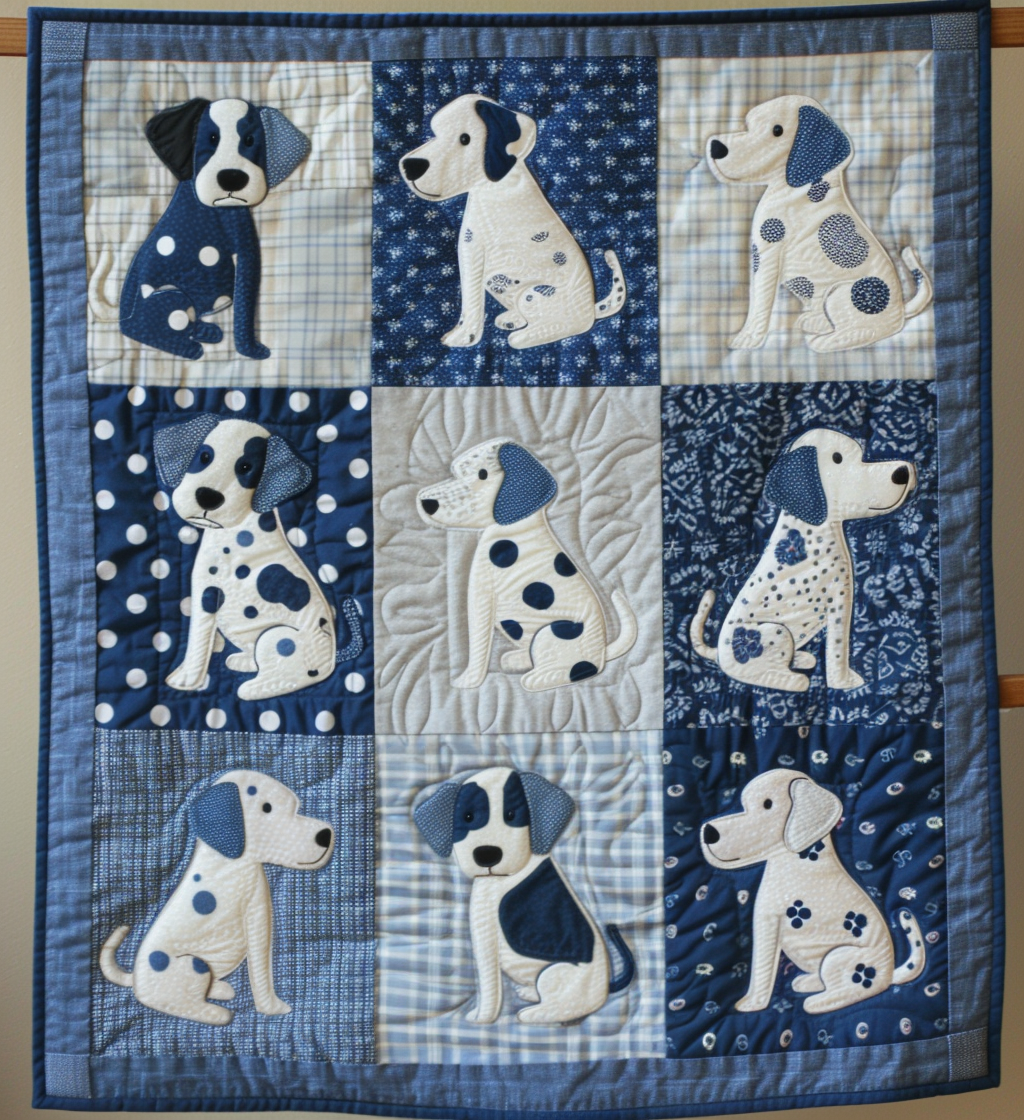 Dalmatian Garden Quilted Blanket Christmas Gifts For Pug Lovers