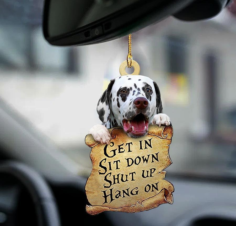 Dalmatian get in dalmatian lover dog mom two sided car ornament