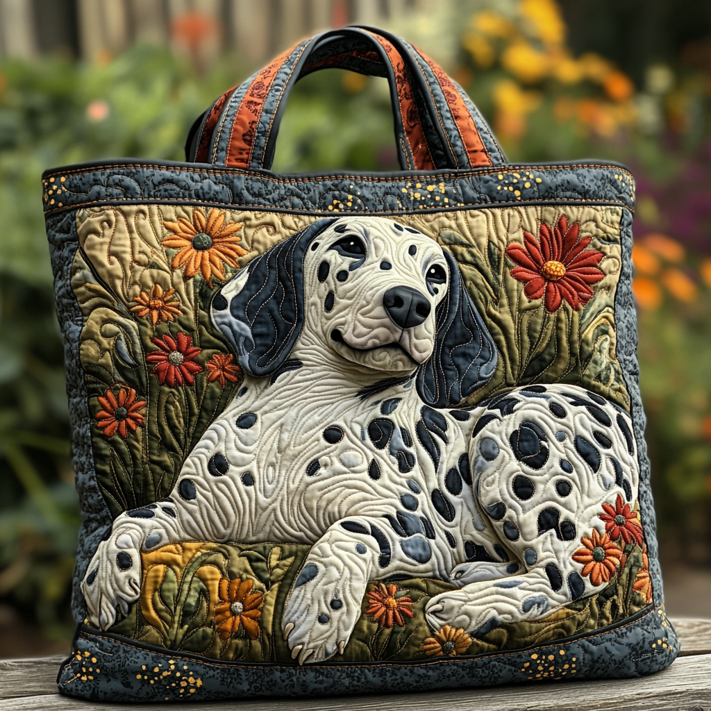 Dalmatian Glow Quilted Tote Bag Gifts For Dog Parents
