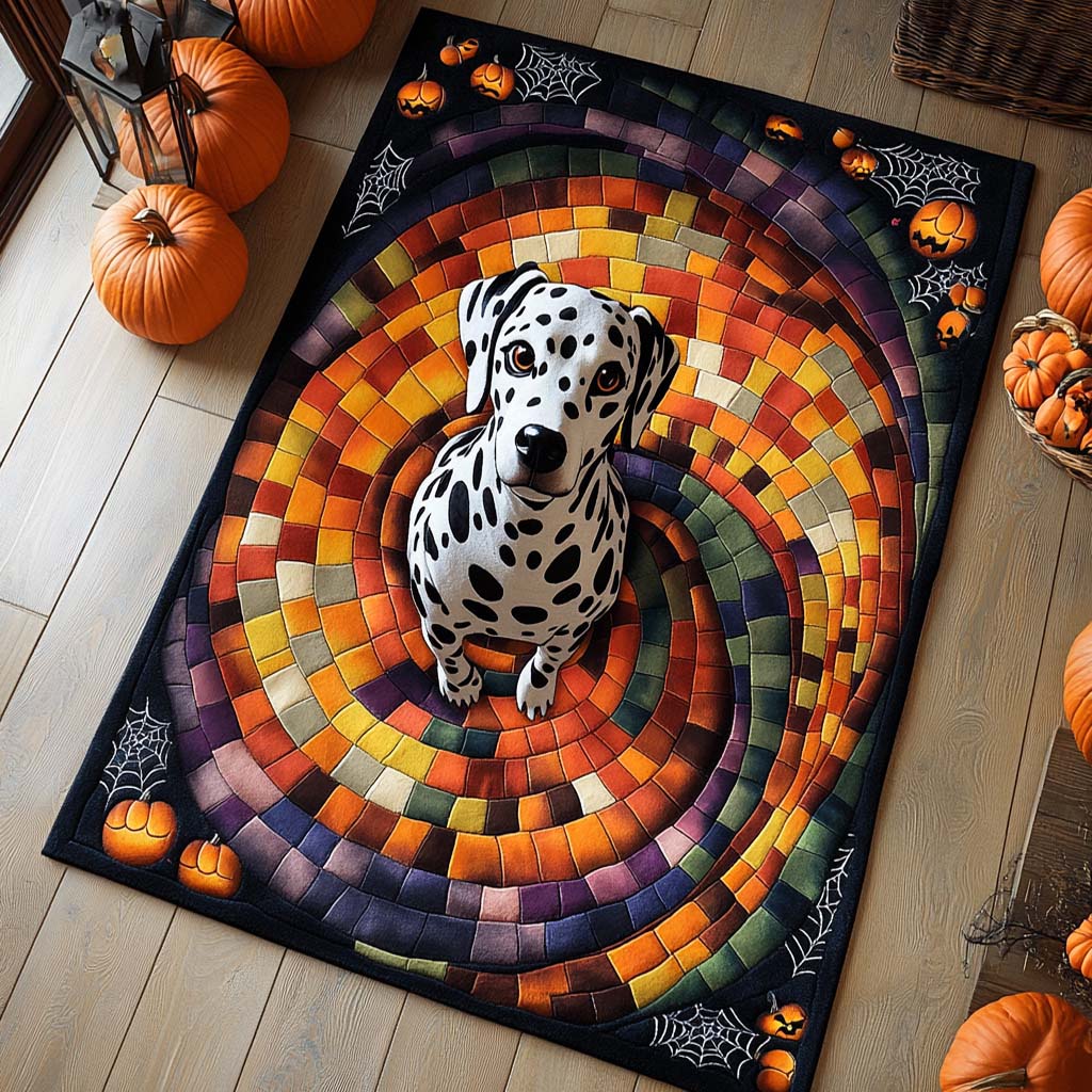 Dalmatian Pumpkin Spiral Area Rug Dining Room Decor Perfect Gift For Dog Lovers