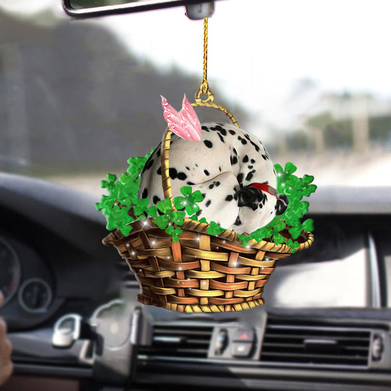 Dalmatian Sleeping Car Hanging Ornaments Lucky Fairy Two Sided Ornament Gift To Dog Lovers