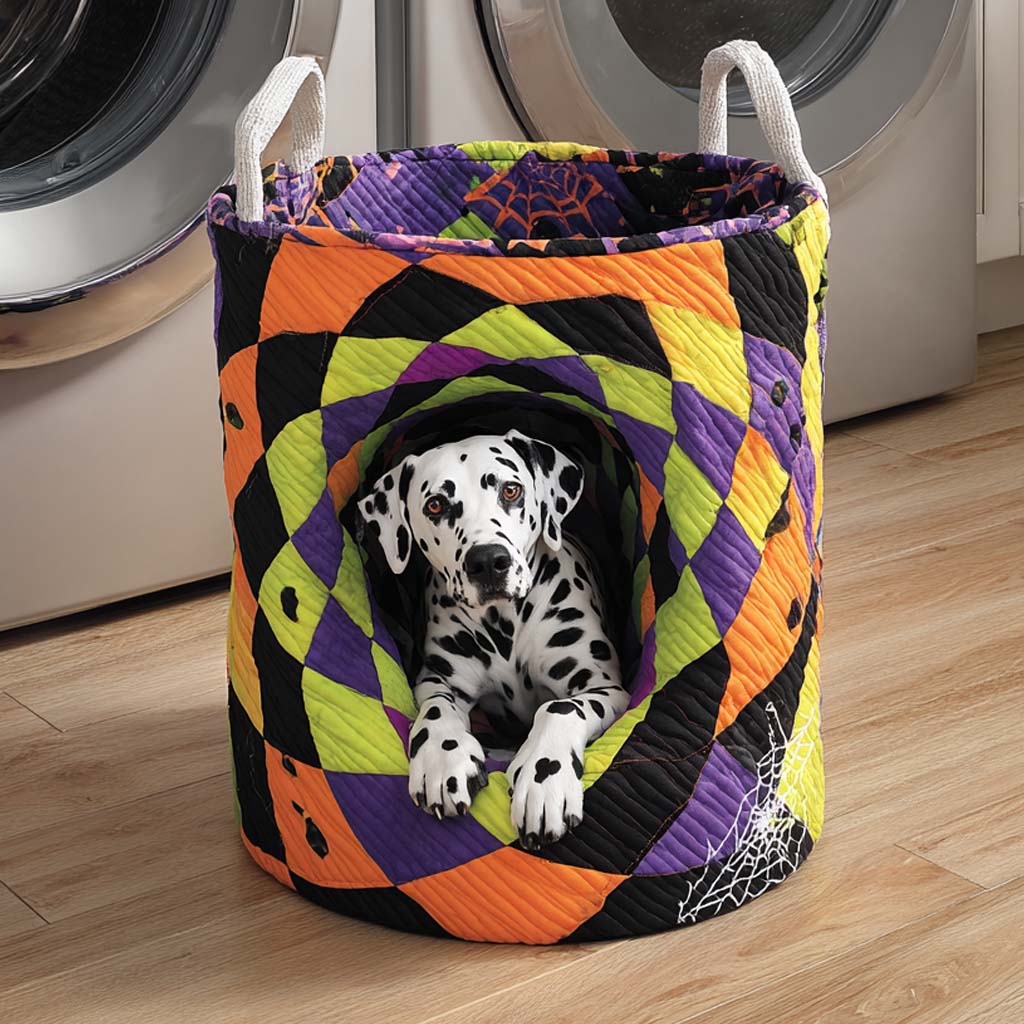 Dalmatian Tunnel Quilted Laundry Basket Excellent Gift For Her