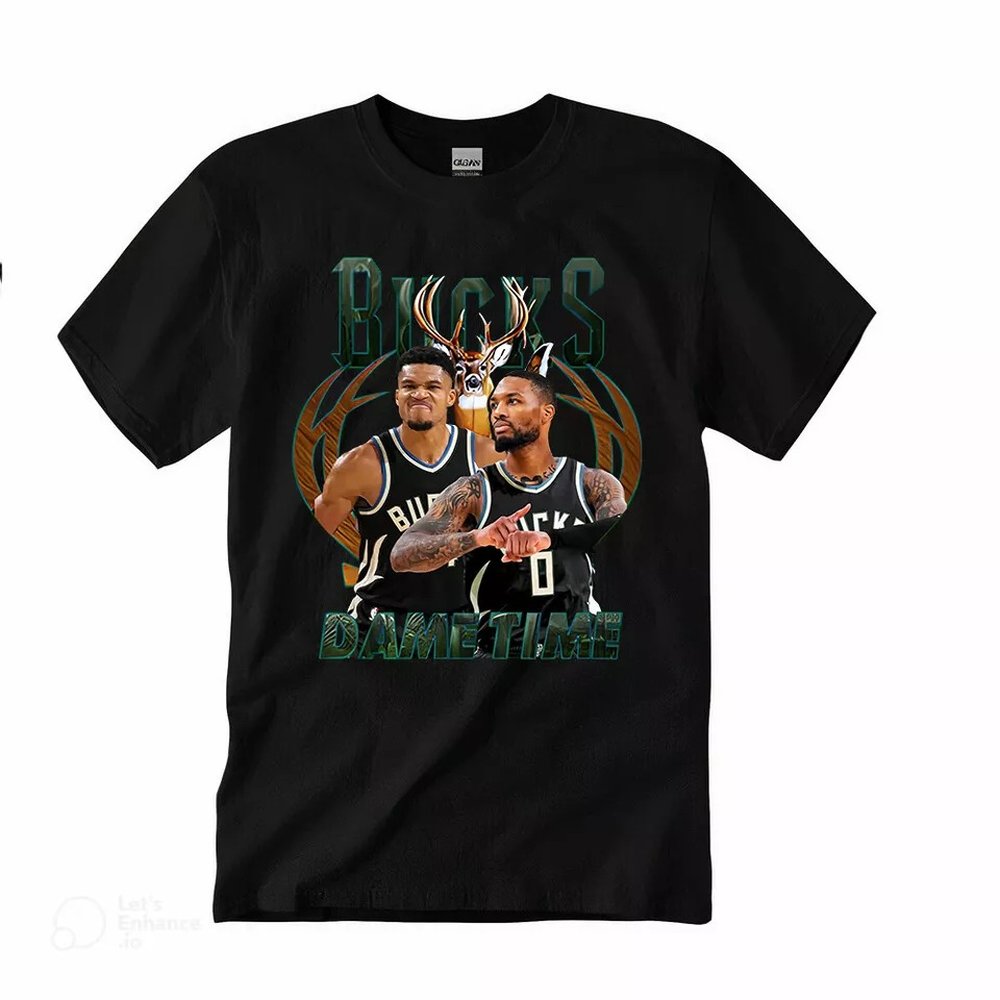 Damian Lillard Bucks Dame Time Giannis Antetokounmpo T-Shirt Gift Ideas For Basketball Players