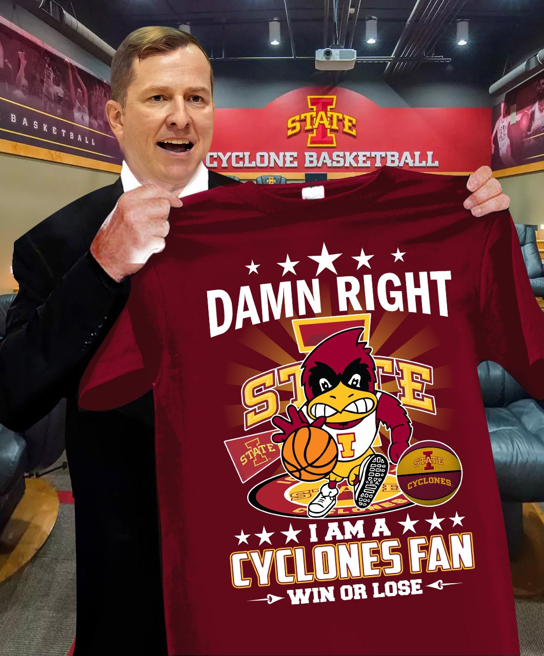 Damn Right I Am A Cyclones Fan Win Or Lose T-Shirt Gifts For Iowa State Cyclones Fans