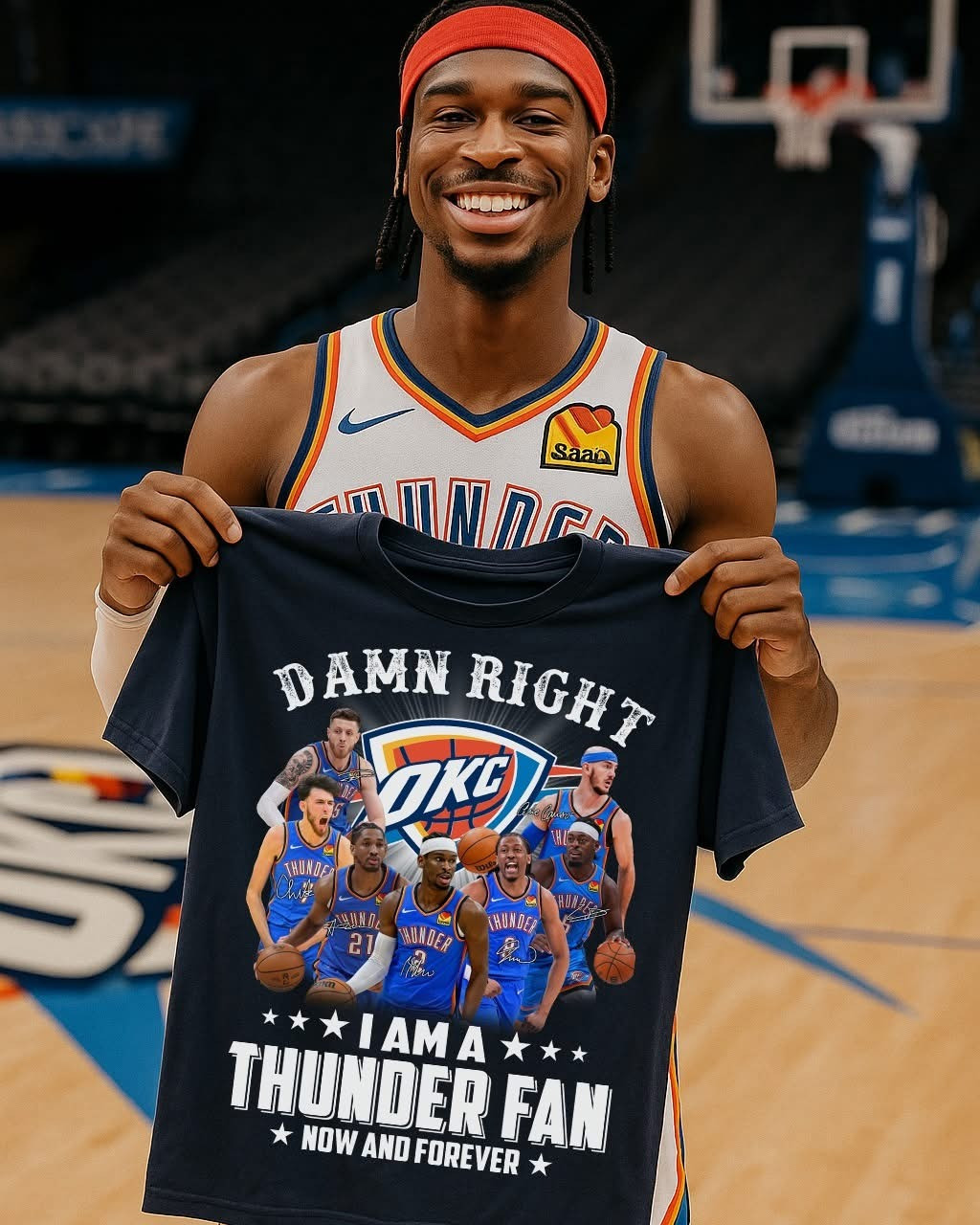 Damn Right I'm A Thunder Fan Now And Forever T-Shirt OKC Oklahoma City Thunder Fan Gifts