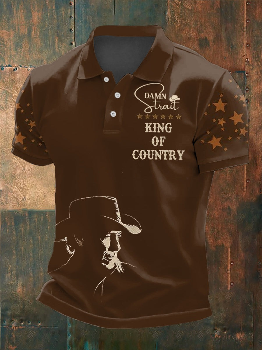 Damn Strait King George Country Music Fan Men's Polo Shirt Gifts For Fans