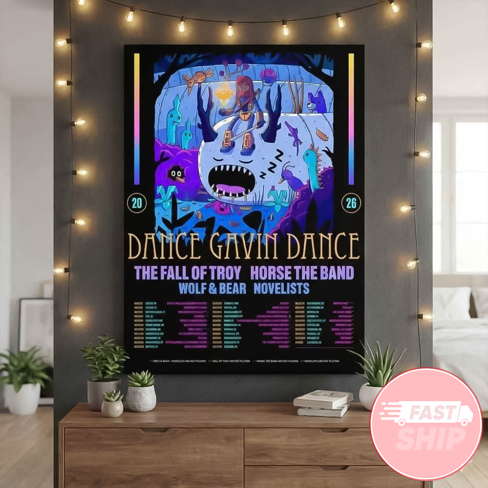 Dance Gavin Dance Spring Summer Tour 2026 US Canada Leg Poster The Fall Of Troy x Horse The Band x Wolf And Bear x Novelists