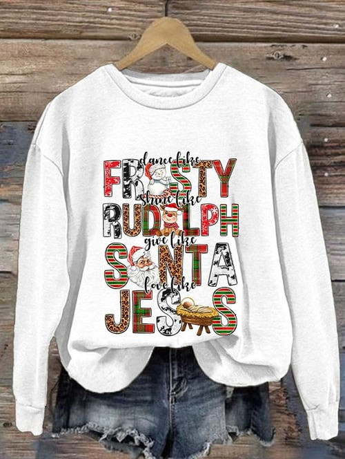 Dance Like Frosty Christmas Sweatshirt Cute Quote Holiday Clothing Gifts For Women