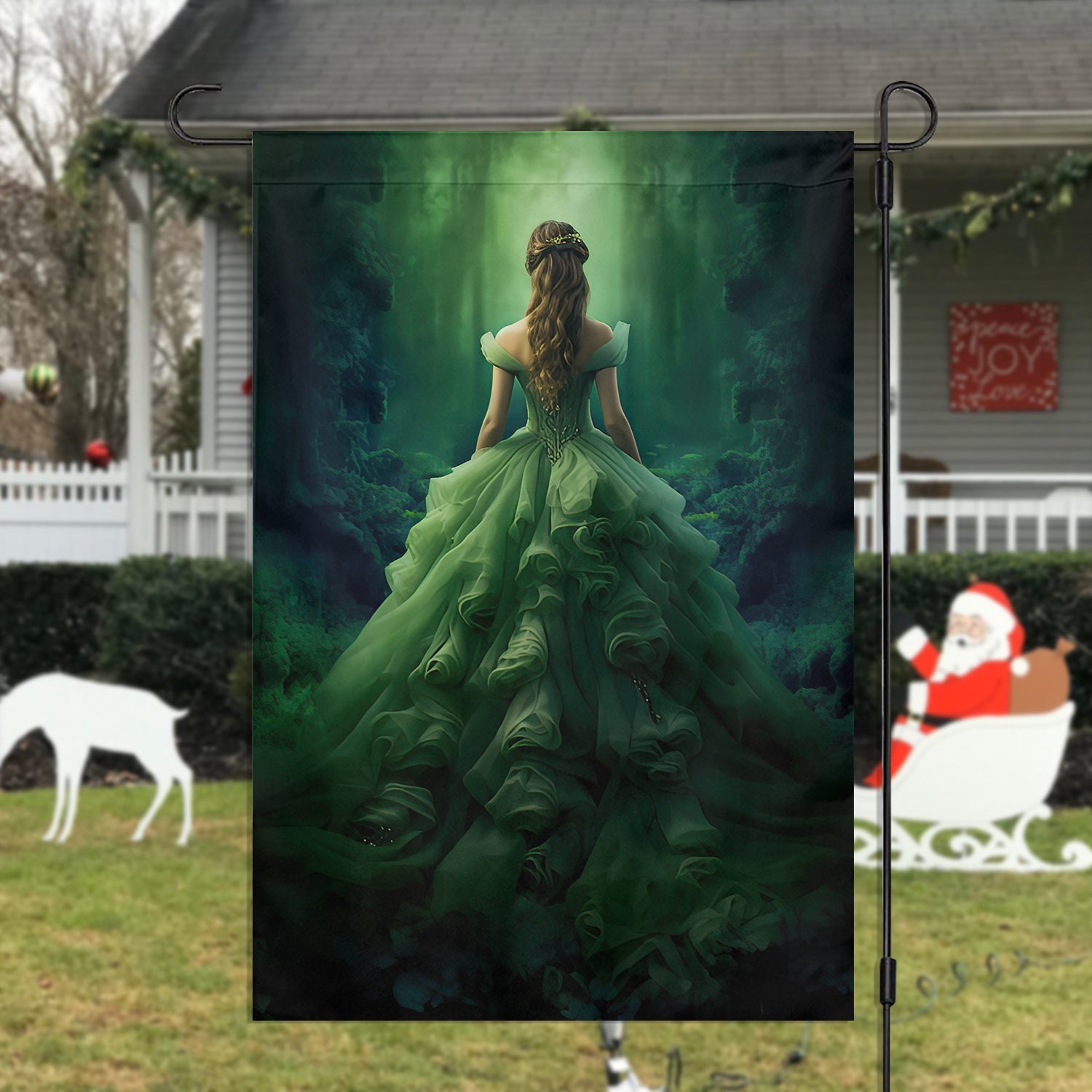 Dance Of The Forest Whisperer Princess Xmas Garden Flag Christmas Home Decor Gift Ideas