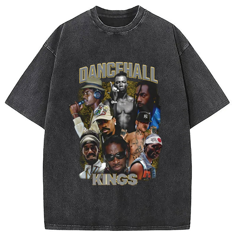 Dancehall Kings Washed T-Shirt Retro Humor Graphic Top Gifts For Besties