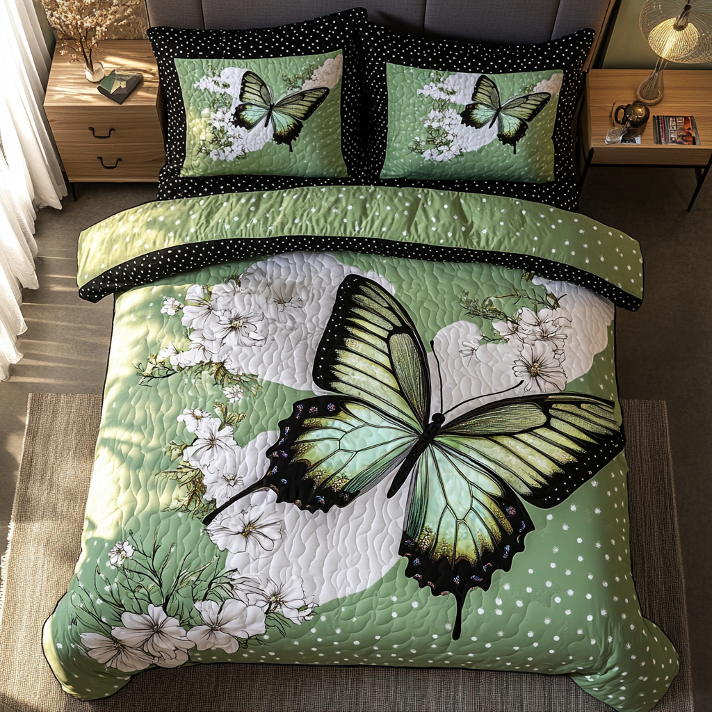 Dancing Breeze Quilted Bedding Set Best Bed Sheet Set Butterfly Gifts For Lady