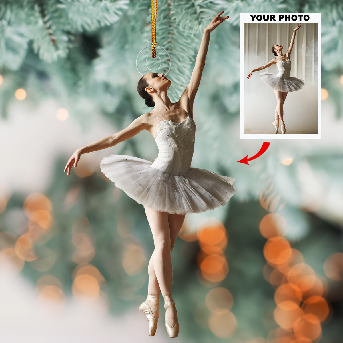 Dancing Elegance Personalized Photo Mica Ornament Gift For Ballet Dancer Ballerinas Ba
