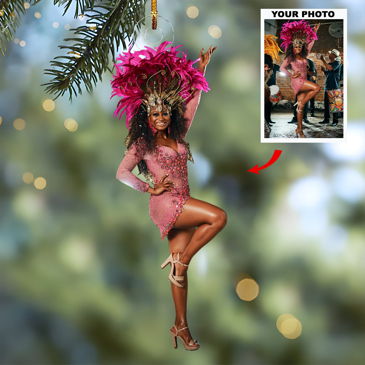 Dancing Essence Personalized Photo Mica Ornament Christmas Gift For Ballet Members Sport