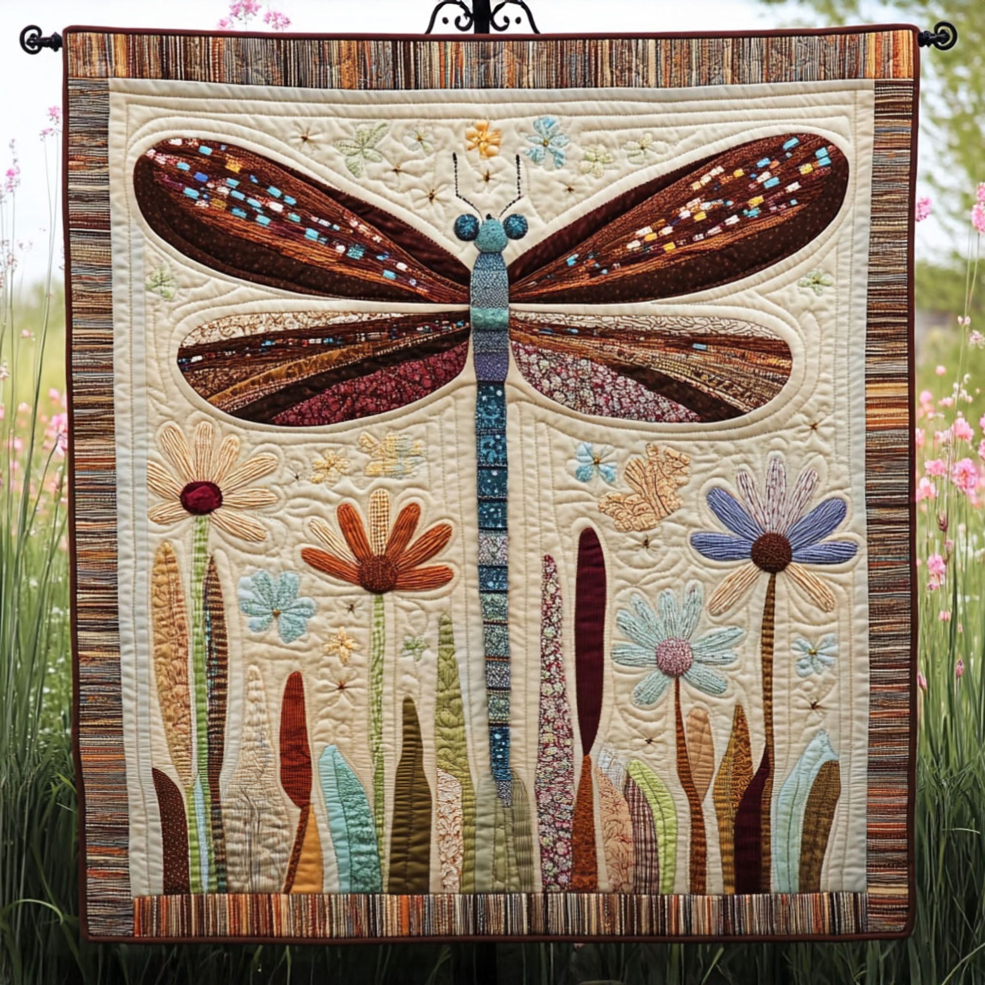 Dancing in the Breeze Quilted Blanket Christmas Bedroom Decor Best Dragonfly Gifts For Mom