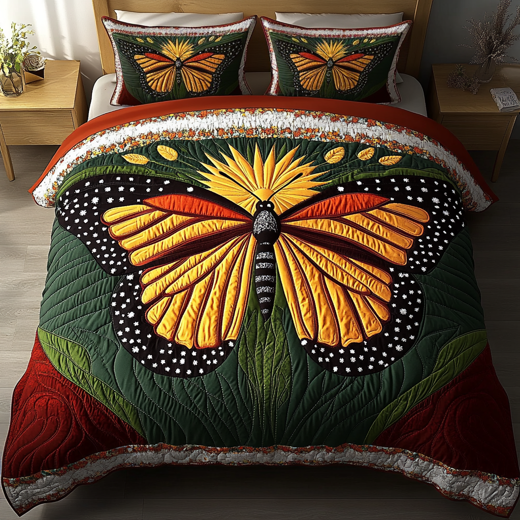 Dancing Petals Quilted Bedding Set Bedroom Decor Butterfly Themed Birthday Presents