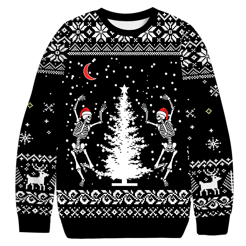 Dancing Skeleton Christmas Ugly Sweatshirt Christmas Gift For Friends