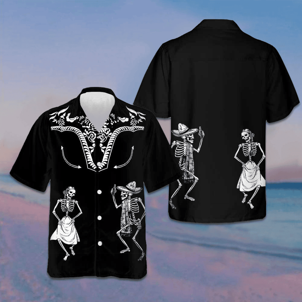 Dancing Skeleton Dia De Los Muertos Hawaiian Shirt Day Of The Dead Shirt Gifts For Husband