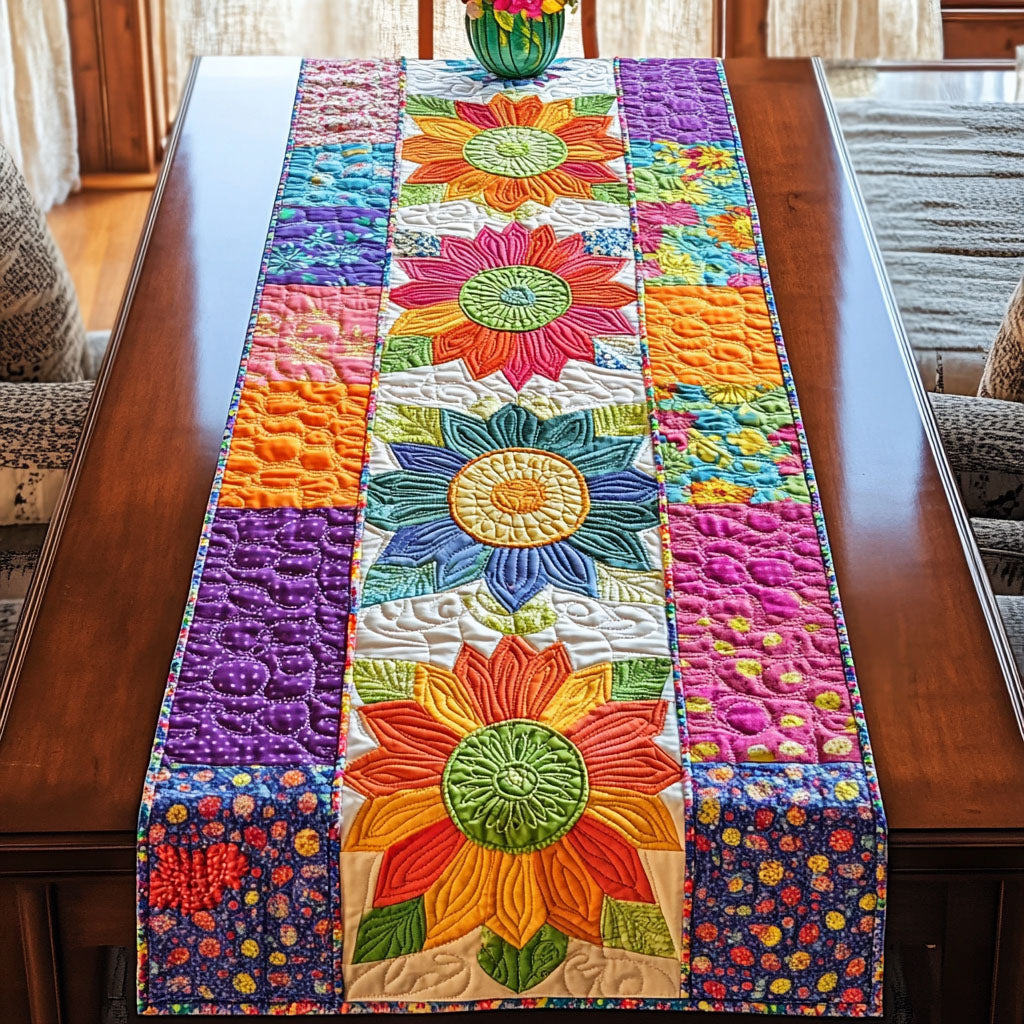 Dancing Sunlight Quilted Table Runner Kitchen Table Decor Ideas Flower Arrangement Ideas