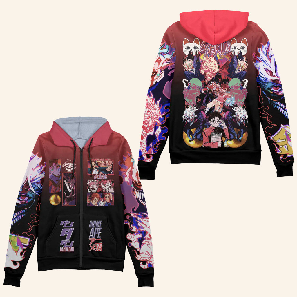 Dandadan Merch Okarun Dandadan Streetwear Zip Hoodie Gift For Best Friends Dandadan Merch Okarun Dandadan Streetwear Zip Hoodie Gift For Best Friends