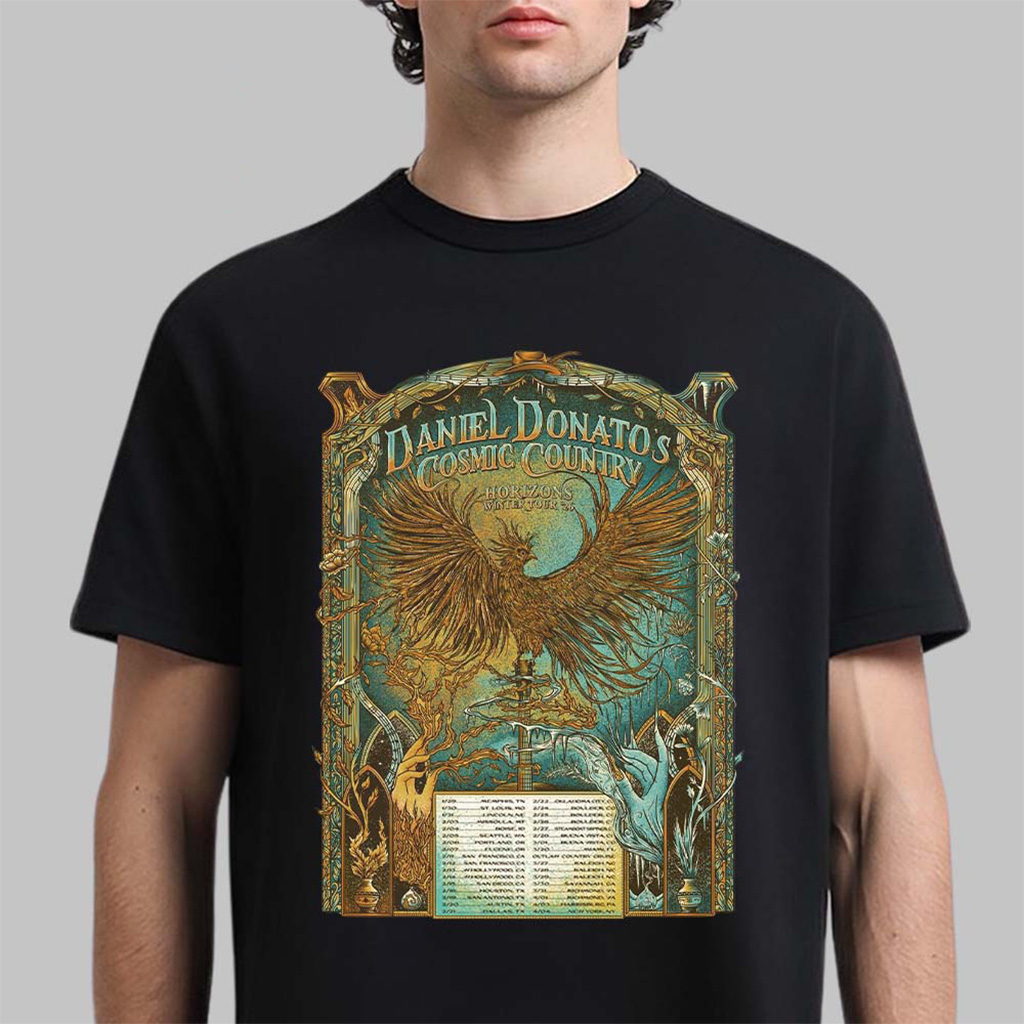 Daniel Donato's Cosmic Country Horizons Winter Tour 2026 North America City Dates Fire And Ice Phoenix Art T-Shirt